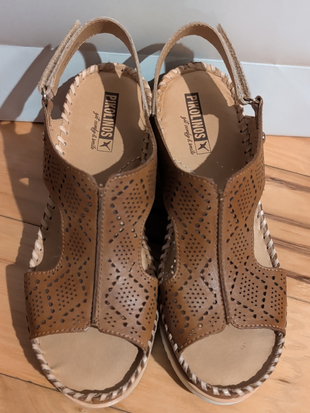 Pikolinos Wedge Open Toe Women's Sandals Brown EU 39 US 8.5